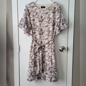 Vici purple floral ruffle dress